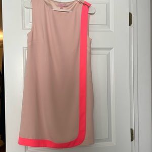 Ted Baker Drape dress light pink with Neon pink trim